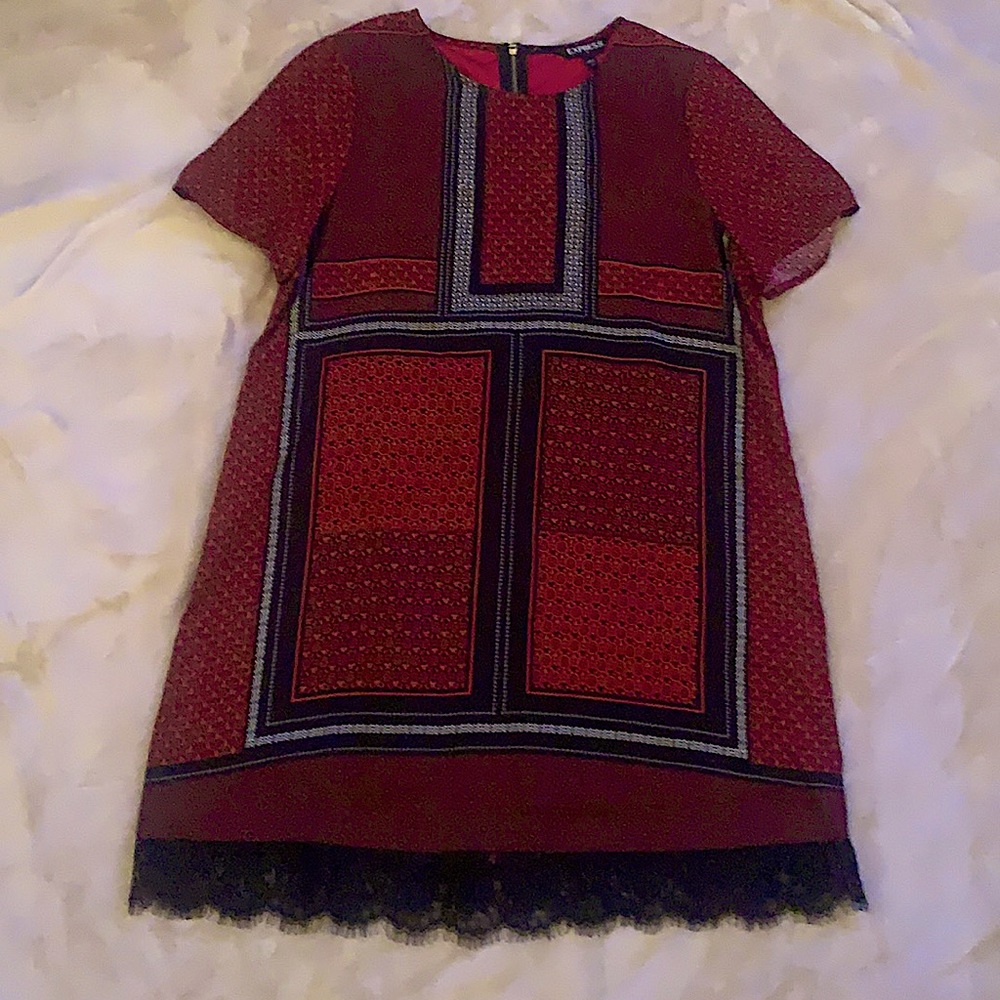 Express Short Sleeve Dress with lace (Size Small)